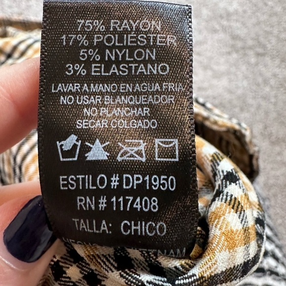 Chocolate USA Yellow Plaid Flare Pants Small - Picture 4 of 6